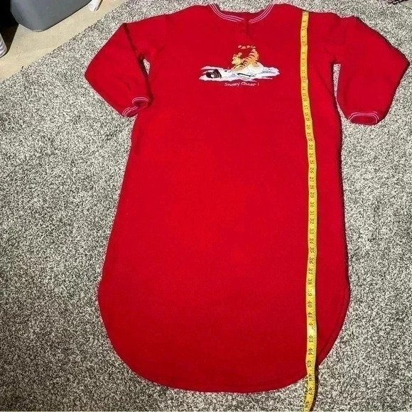 vtg disney winnie the pooh Tigger Snowman womens fleece night gown pajamas M - Picture 2 of 8